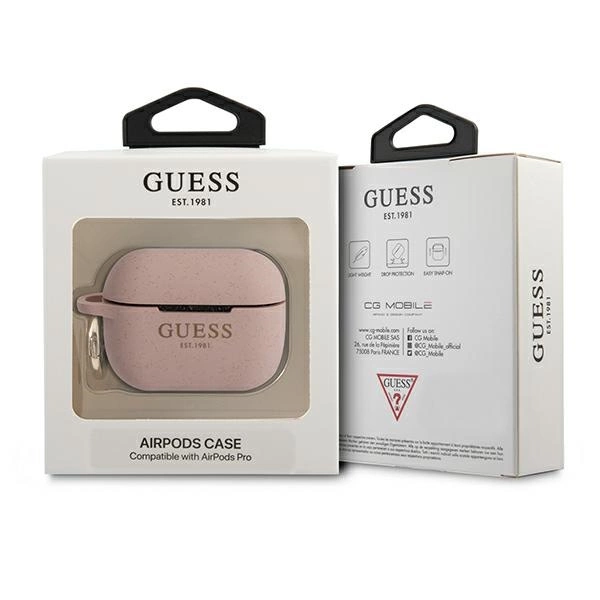 Etui Guess Silicone Glitter na AirPods Pro - różowe