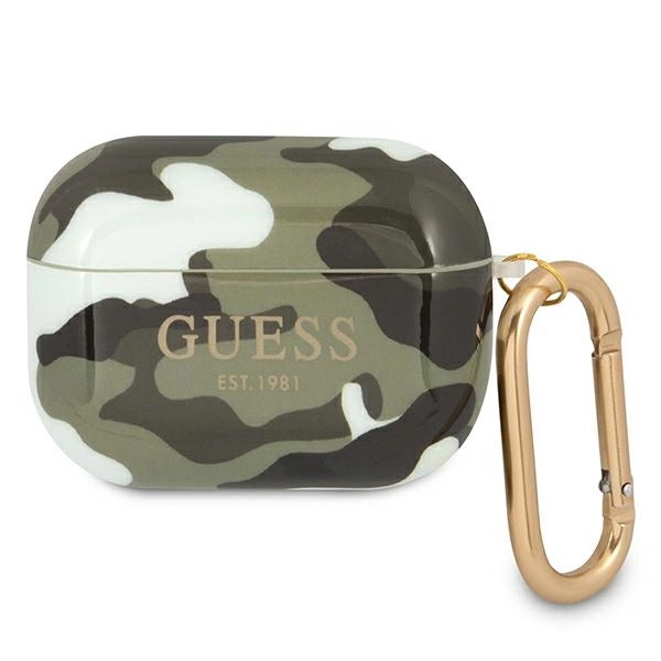 Etui Guess Camo Collection na AirPods Pro - zielone