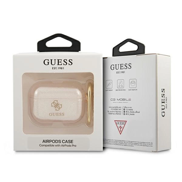 Etui Guess Glitter Collection na AirPods Pro - złote