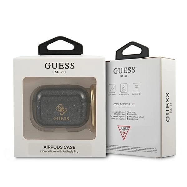Etui Guess Glitter Collection na AirPods Pro - czarne