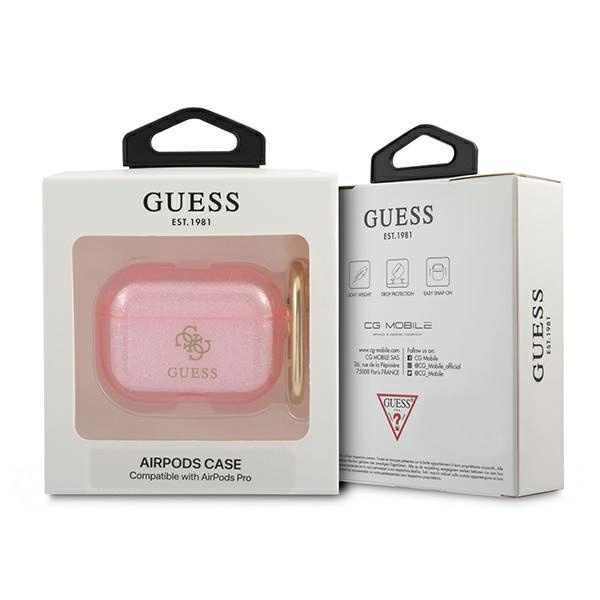 Etui Guess Glitter Collection na AirPods Pro - różowe
