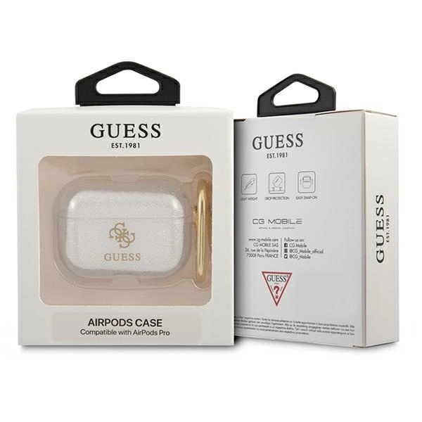 Etui Guess Glitter Collection na AirPods Pro - przezroczyste
