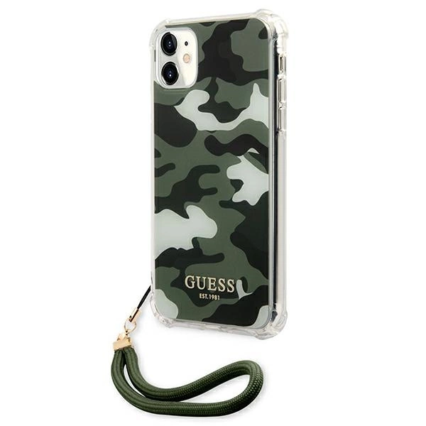 Etui Guess Camo Collection na iPhone 11 / Xr - zielone