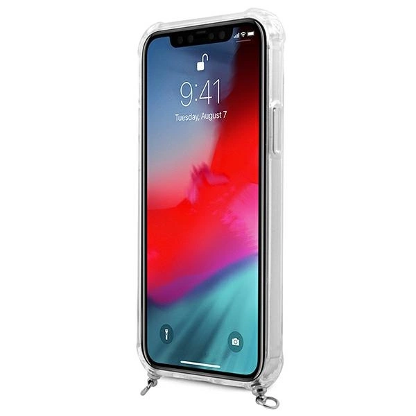 Etui Guess 4G Silver Chain na iPhone 12 Pro Max - przezroczyste