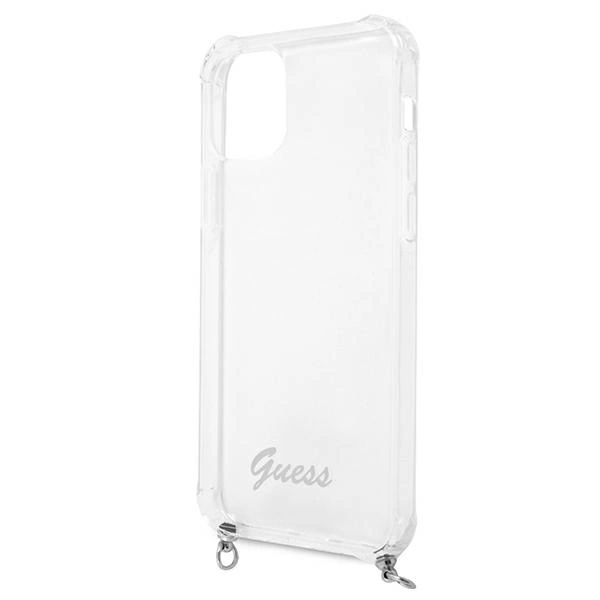 Etui Guess 4G Silver Chain na iPhone 12 Pro Max - przezroczyste
