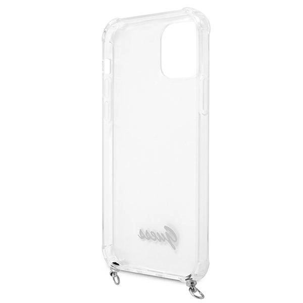 Etui Guess 4G Silver Chain na iPhone 12 Pro Max - przezroczyste