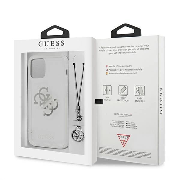 Etui Guess 4G Silver Charms Collection na iPhone 12 Pro Max - przezroczyste