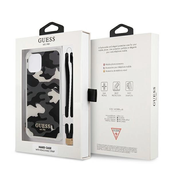 Etui Guess Camo Collection na iPhone 12 Pro Max - czarne