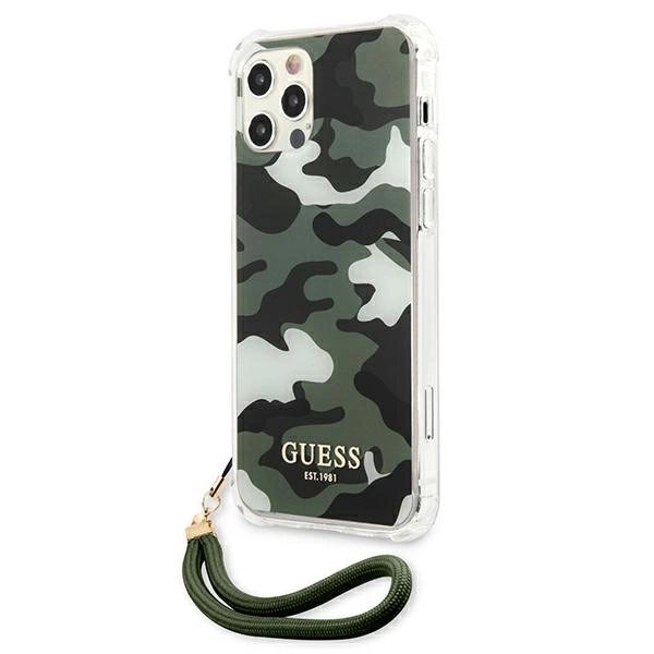 Etui Guess Camo Collection na iPhone 12 Pro Max - zielone