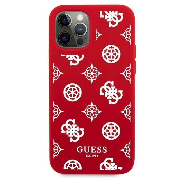 Etui Guess Peony Collection na iPhone 12 Pro Max - czerwone