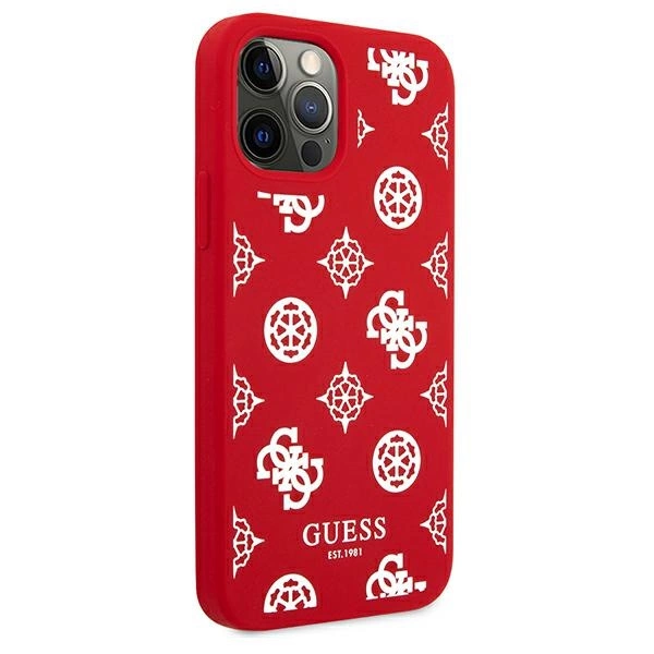 Etui Guess Peony Collection na iPhone 12 Pro Max - czerwone