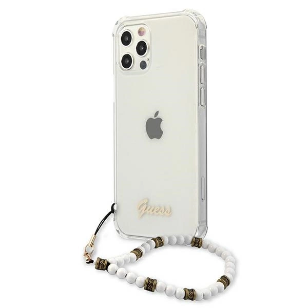 Etui Guess White Pearl na iPhone 12 / iPhone 12 Pro - przezroczyste