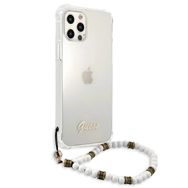 Etui Guess White Pearl na iPhone 12 / iPhone 12 Pro - przezroczyste