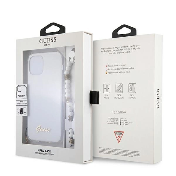Etui Guess White Pearl na iPhone 12 / iPhone 12 Pro - przezroczyste