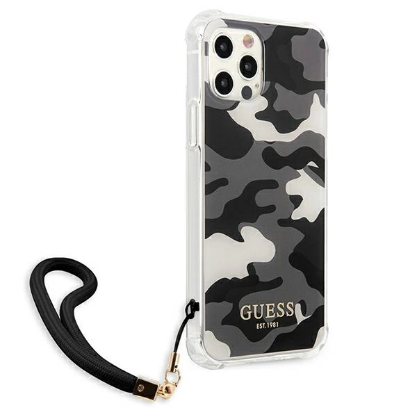 Etui Guess Camo Collection na iPhone 12 / iPhone 12 Pro - czarne