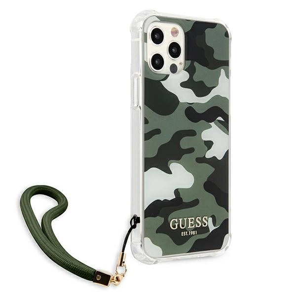 Etui Guess Camo Collection na iPhone 12 / iPhone 12 Pro - zielone