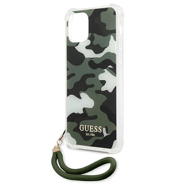 Etui Guess Camo Collection na iPhone 12 / iPhone 12 Pro - zielone