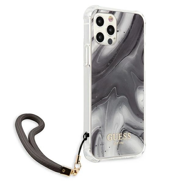Etui Guess Marble Collection na iPhone 12 / iPhone 12 Pro - szare