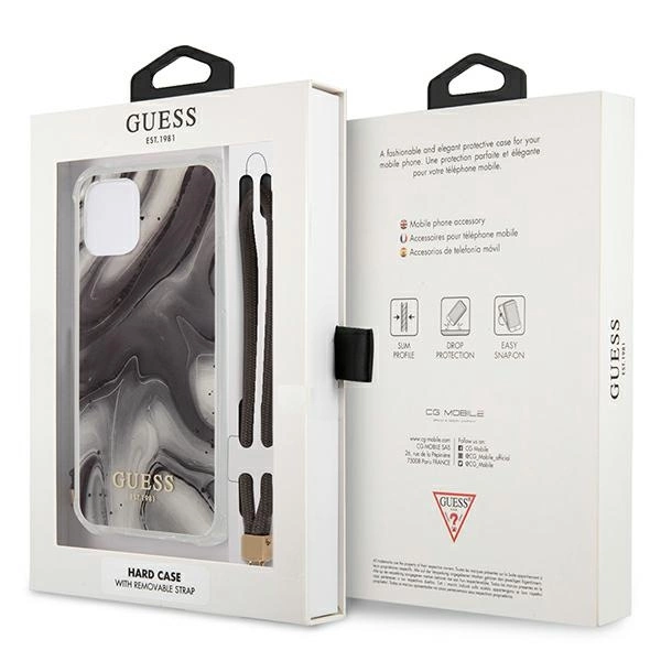 Etui Guess Marble Collection na iPhone 12 / iPhone 12 Pro - szare
