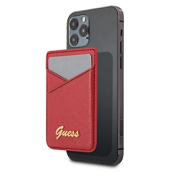 Portfel MagSafe Guess Saffiano - czerwony