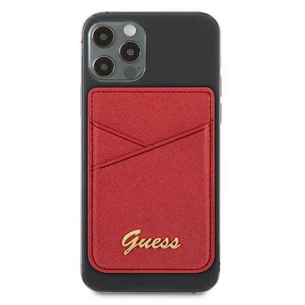 Portfel MagSafe Guess Saffiano - czerwony