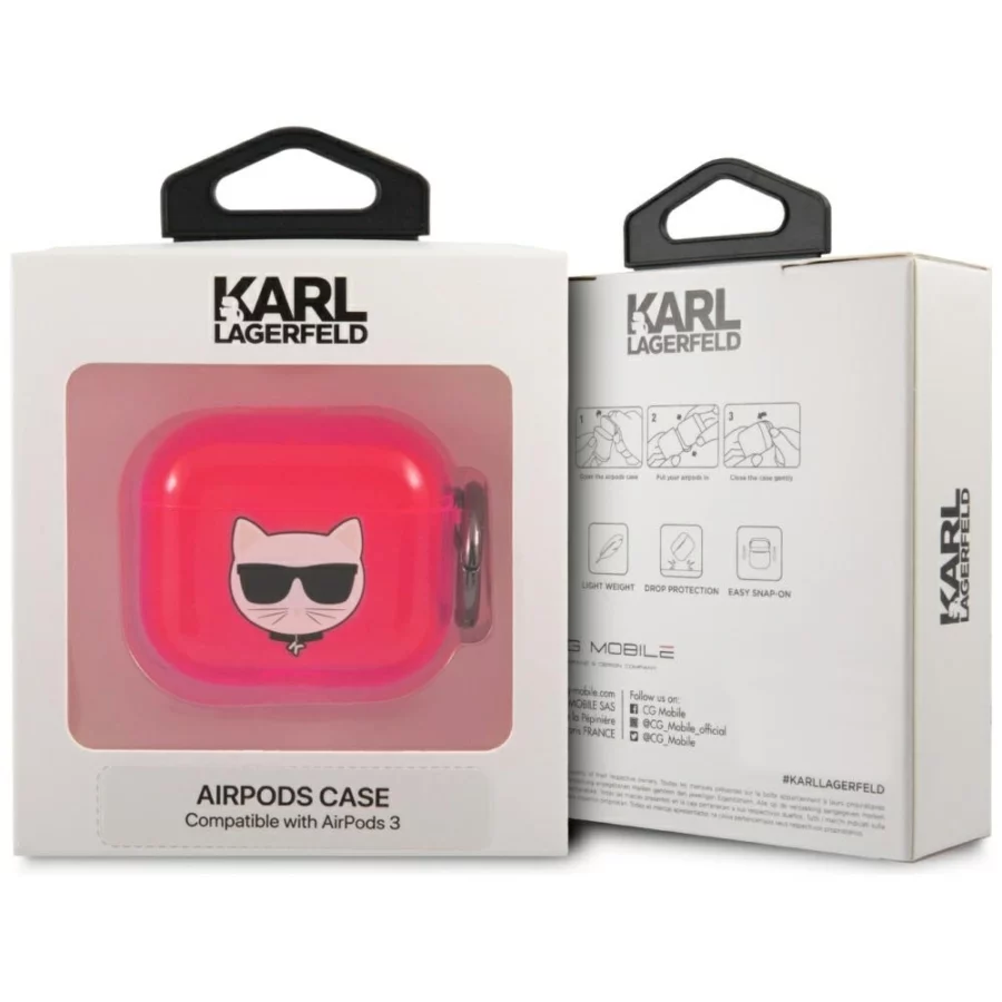 Etui Karl Lagerfeld Choupette na AirPods 3 - różowe