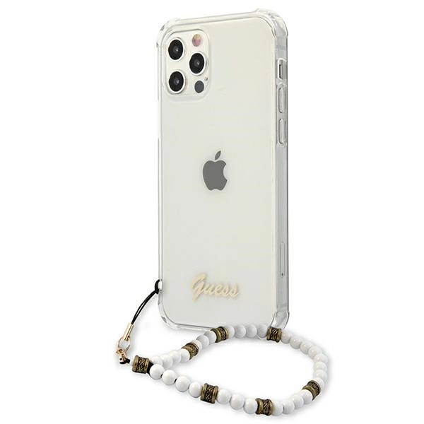 Etui Guess White Pearl na iPhone 12 Pro Max - przezroczyste