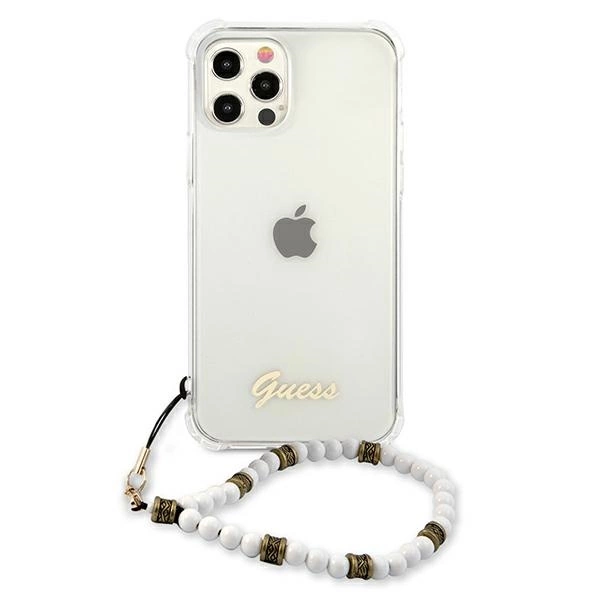 Etui Guess White Pearl na iPhone 12 Pro Max - przezroczyste