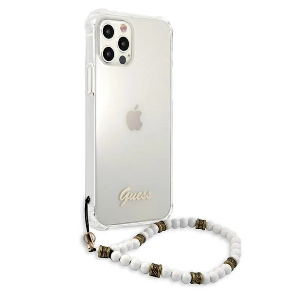 Etui Guess White Pearl na iPhone 12 Pro Max - przezroczyste