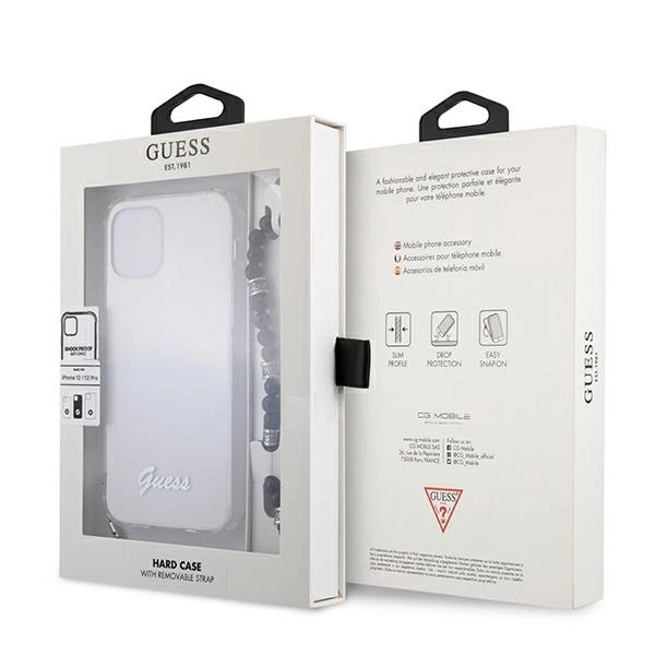 Etui Guess Black Pearl na iPhone 12 / iPhone 12 Pro - przezroczyste