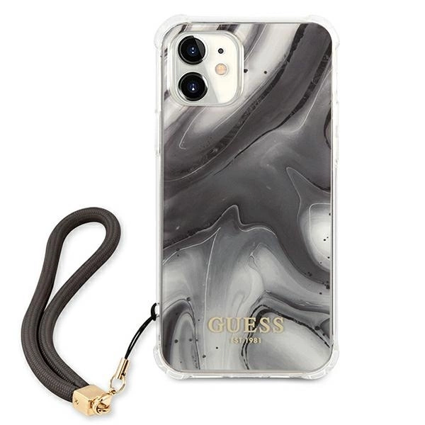 Etui Guess Marble Collection na iPhone 12 mini - szare