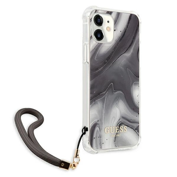 Etui Guess Marble Collection na iPhone 12 mini - szare