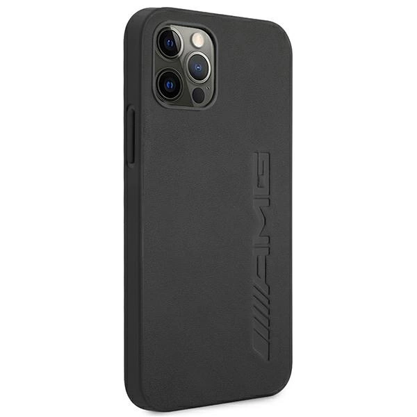 Etui AMG Leather Hot Stamped na iPhone 12 Pro Max - czarne