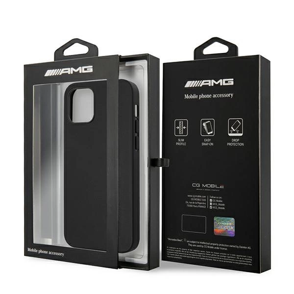 Etui AMG Leather Hot Stamped na iPhone 12 Pro Max - czarne