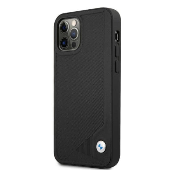 Etui BMW Leather Deboss na iPhone 12 Pro Max - czarne
