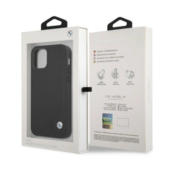 Etui BMW Leather Deboss na iPhone 12 Pro Max - czarne