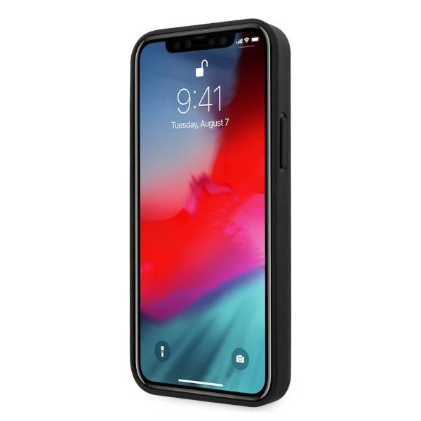 Etui BMW Leather Perforate Sides na iPhone 12 Pro Max - czarne