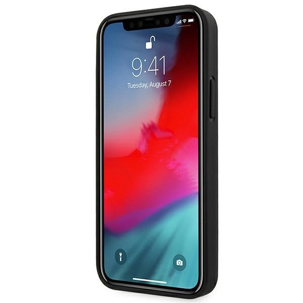 Etui BMW Leather Curve Perforate na iPhone 12 Pro Max - czarne