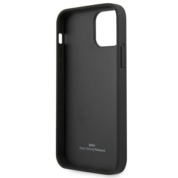 Etui BMW Leather Curve Perforate na iPhone 12 Pro Max - czarne