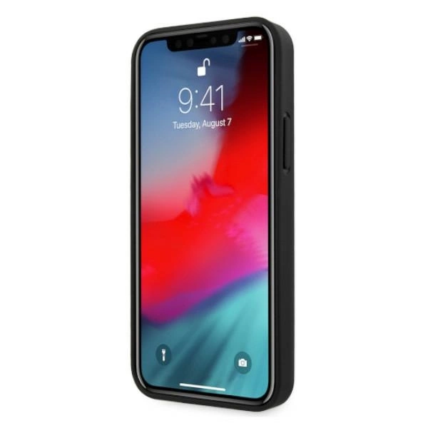 Etui BMW Leather Curve Perforate na iPhone 12 Pro Max - czerwone