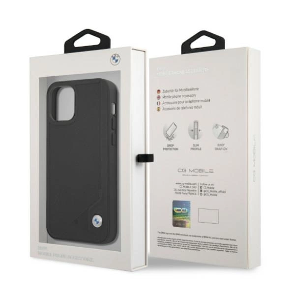 Etui BMW Leather Deboss na iPhone 12 / iPhone 12 Pro - czarne