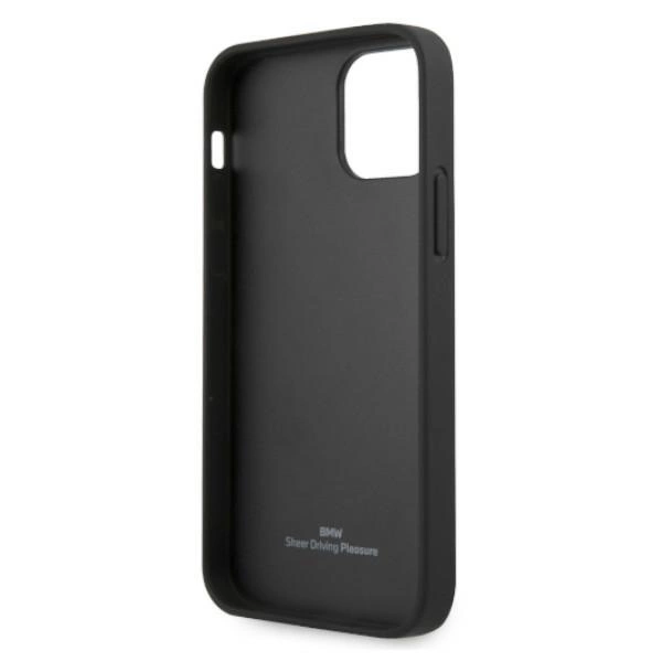 Etui BMW Leather Curve Perforate na iPhone 12 / iPhone 12 Pro - czarne