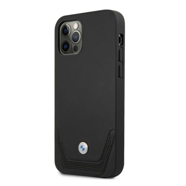 Etui BMW Leather Perforate na iPhone 12 / iPhone 12 Pro - czarne