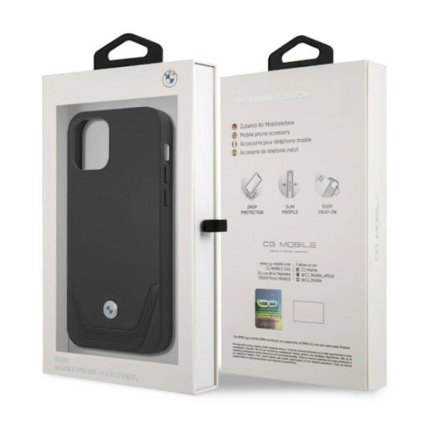 Etui BMW Leather Perforate na iPhone 12 / iPhone 12 Pro - czarne