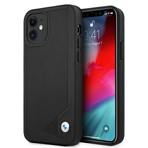 Etui BMW Leather Deboss na iPhone 12 mini - czarne
