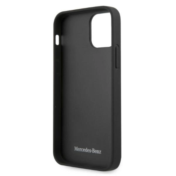 Etui Mercedes Leather Perforated Area na iPhone 12 Pro Max - czarne