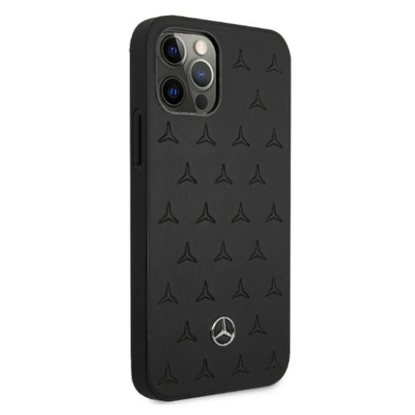 Etui Mercedes Leather Stars Pattern na iPhone 12 Pro Max - czarne