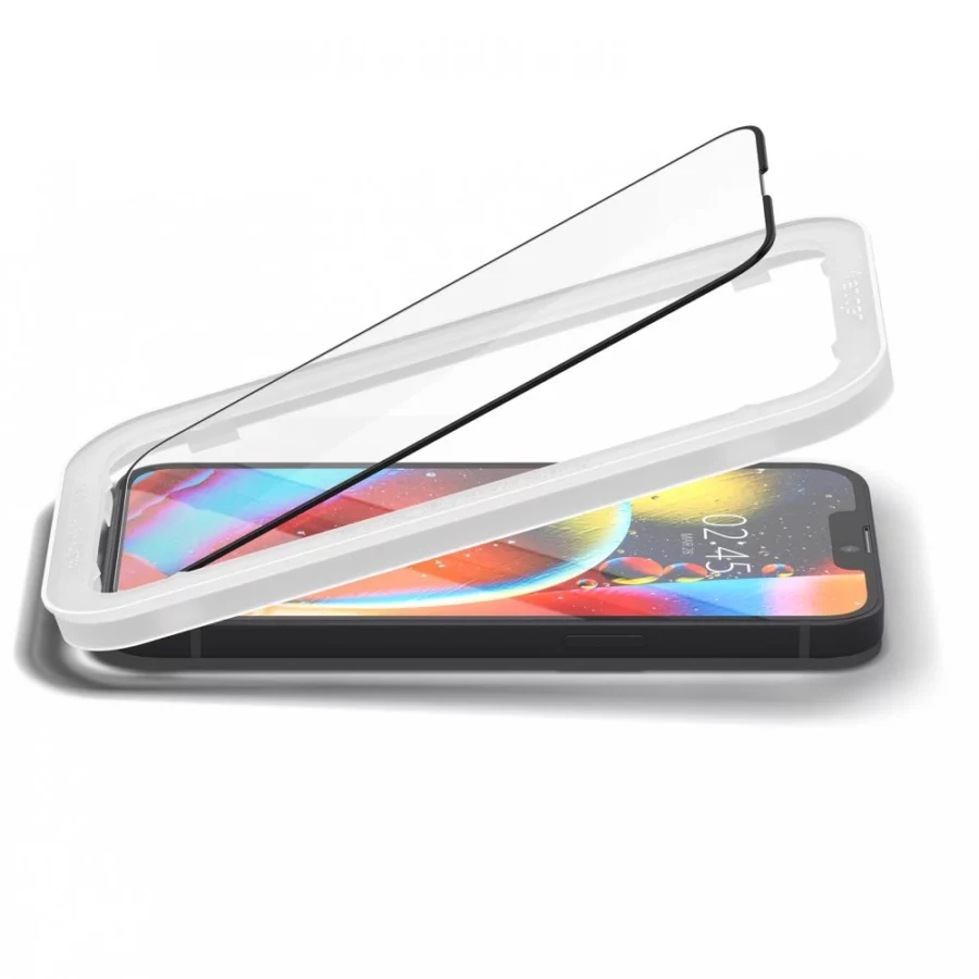 Szkło hartowane Spigen ALM Glass FC na iPhone 13 / 13 Pro / 14 / 16e / 17e- czarne 2 szt.