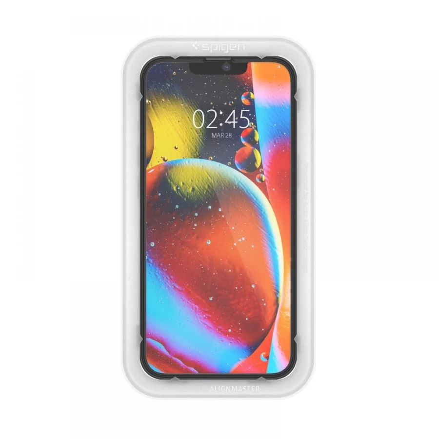 Szkło hartowane Spigen ALM Glass FC na iPhone 13 / 13 Pro / 14 / 16e / 17e- czarne 2 szt.