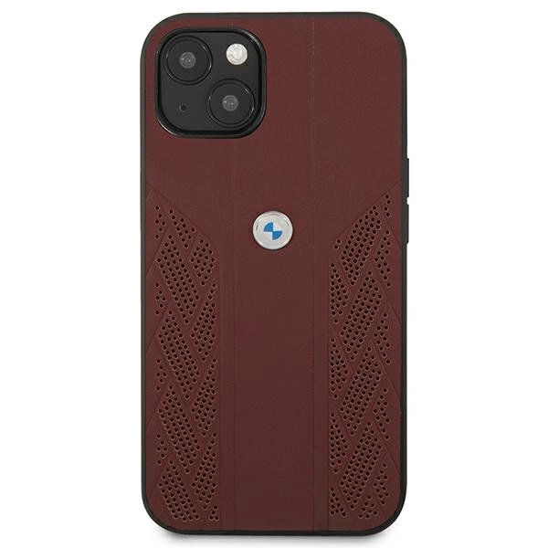 Etui BMW Leather Curve Perforate na iPhone 13 - czerwone